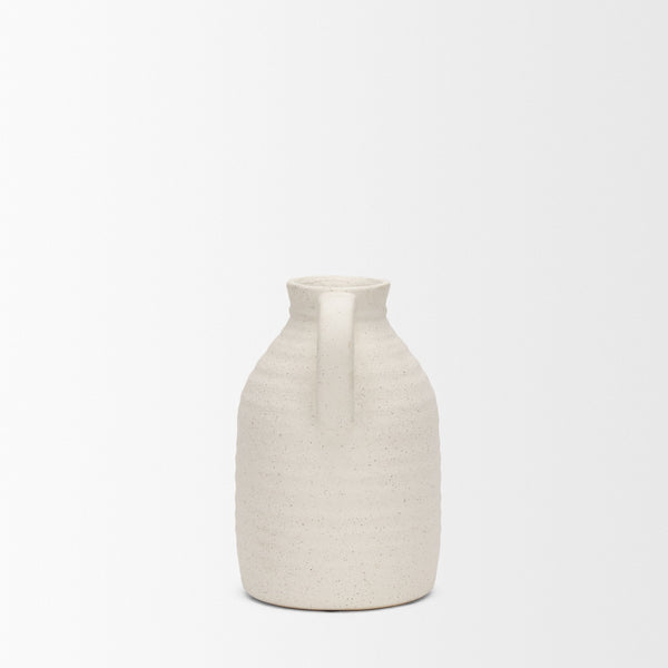 Tyrus Medium Textured Matte White w/ Speckling Ceramic Vase
