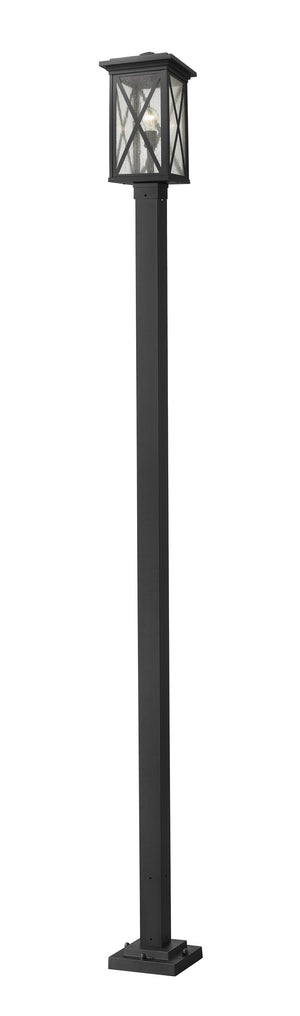 Brookside 1 Light Outdoor Post Mounted Fixture in Black Finish