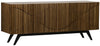 Illusion Dark Walnut Sideboard with Matte Black Industrial Steel Base