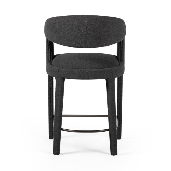 Hawkins Stool In Fiqa Boucle Charcoal In Counter