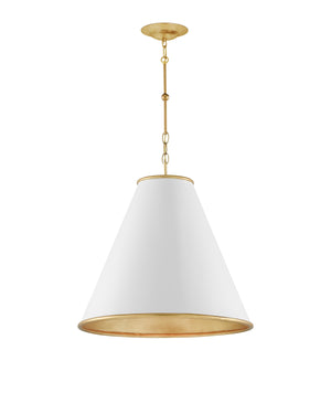 Pierrepont White Large Pendant In  White & Gold