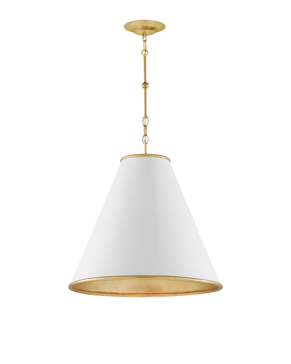 Pierrepont White Large Pendant In  White & Gold