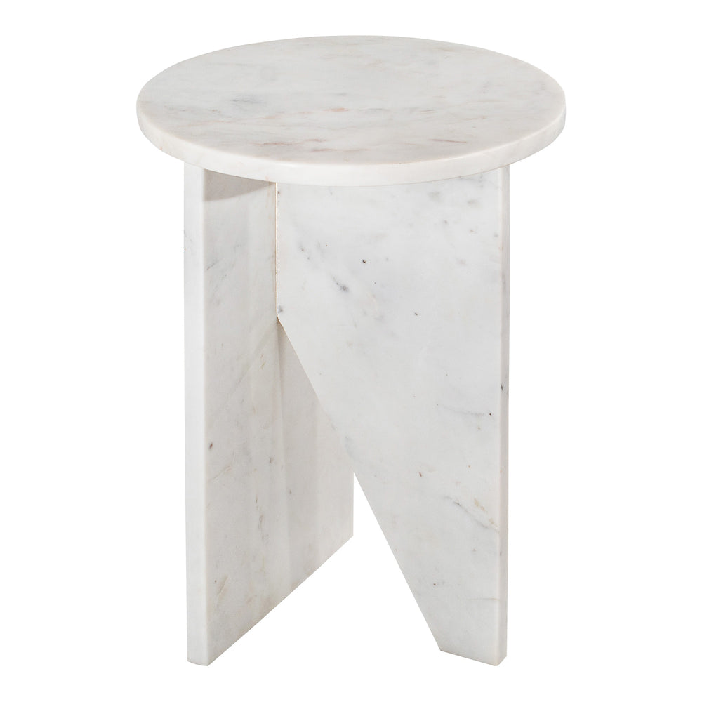 Grace Accent Table in White Marble