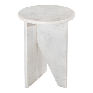 Grace Accent Table in White Marble