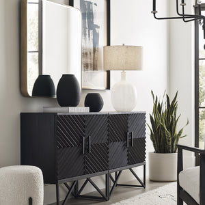 Hearth Matte Black Vases, Set/3