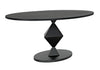 Katana Oval Dining Table, Black Metal
