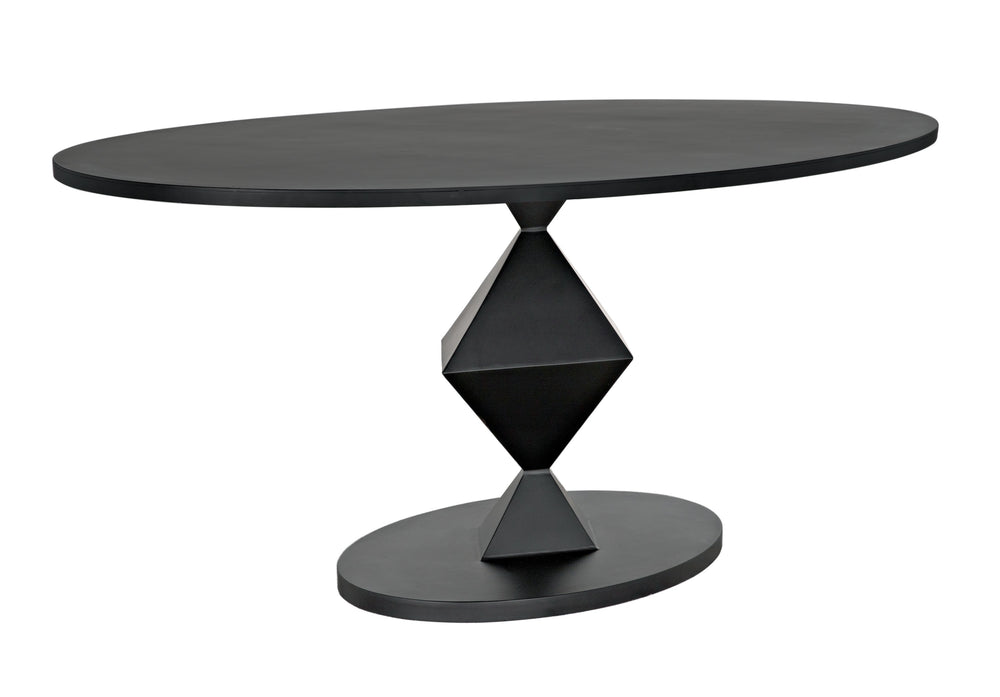 Katana Oval Dining Table, Black Metal