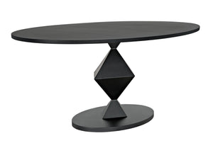 Katana Oval Dining Table, Black Metal
