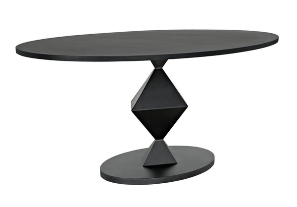 Katana Oval Dining Table, Black Metal