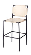Asher Leather Bar Stool, White