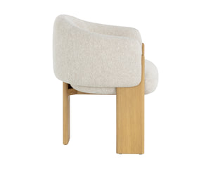 TRINE DINING ARMCHAIR - RUSTIC OAK - DOVE CREAM