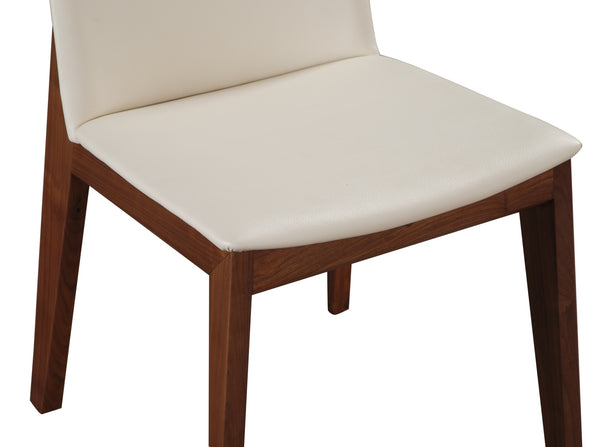 Deco Dining Chair Set in Cream White PVC
