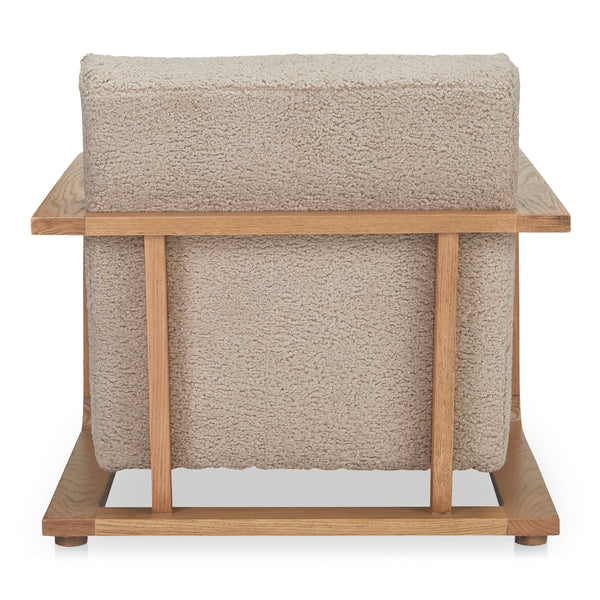 Moe's Eckersley Lounge Chair in Beige Faux Shearling