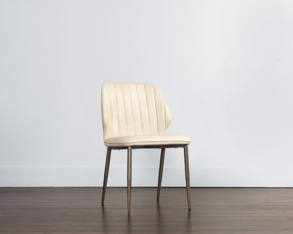 CLINTON DINING CHAIR - BRONZE - BRAVO CREAM