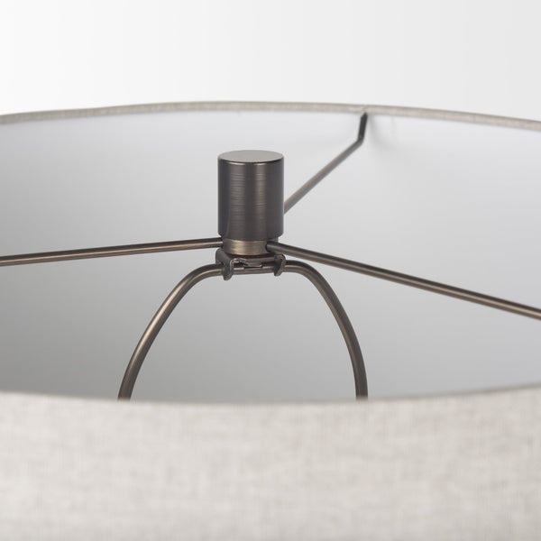 Piven Black w/ Gray Wash Textured Ceramic Table Lamp