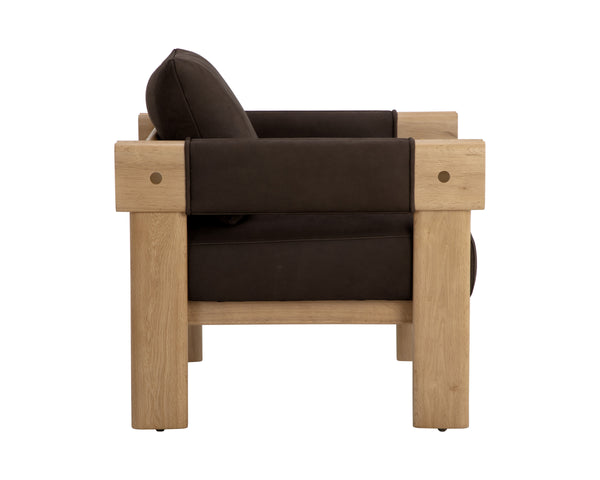 CARMICHAEL LOUNGE CHAIR - NUBUCK COCOA LEATHER
