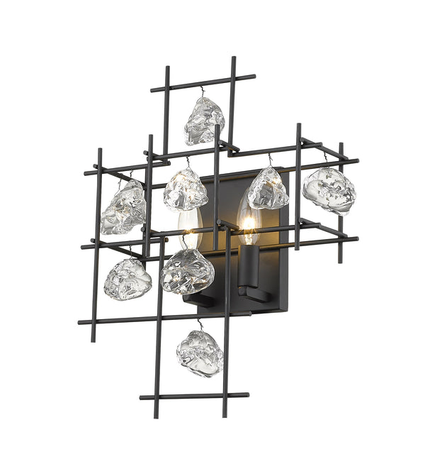 Garroway 2 Light Wall Sconce in Matte Black Finish