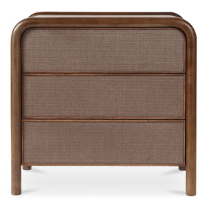 Rye 3 Drawer Nightstand in Warm Brown