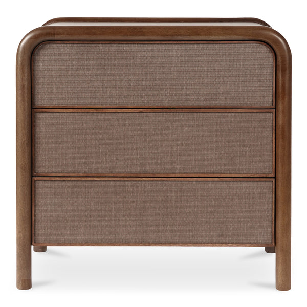 Rye 3 Drawer Nightstand in Warm Brown