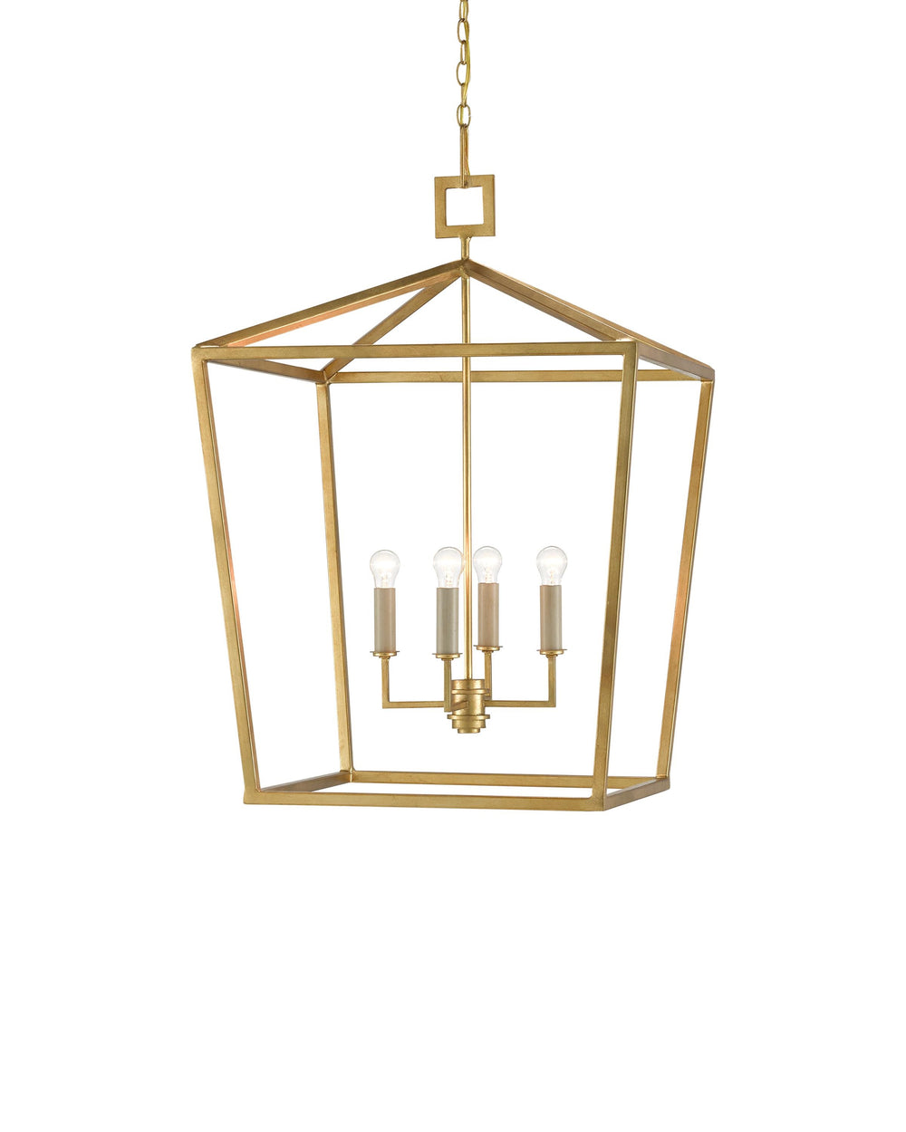 Denison Gold Large Lantern In Contemporary Gold Leaf