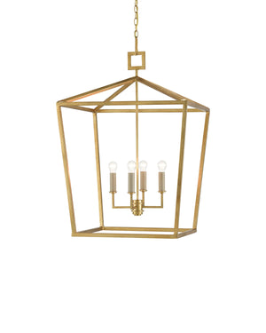Denison Gold Large Lantern In Contemporary Gold Leaf