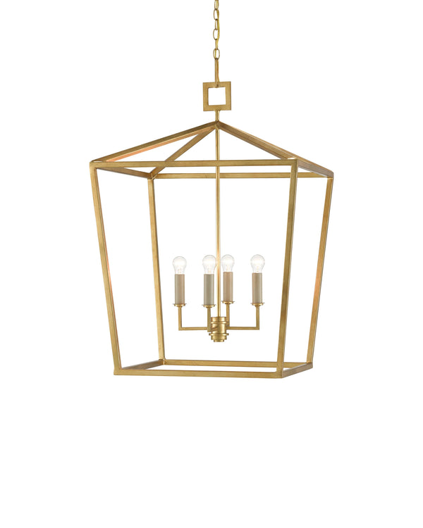 Denison Gold Large Lantern In Contemporary Gold Leaf