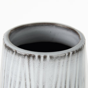 Tanami I Tall Dark Brown/White Ceramic Vase