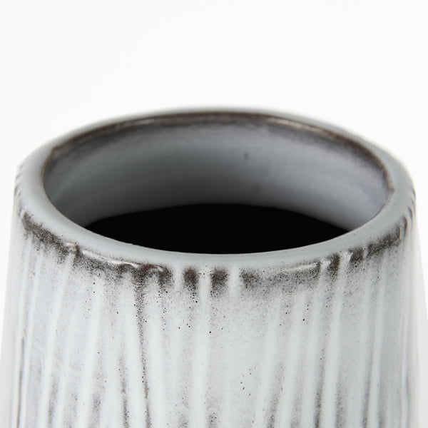 Tanami I Tall Dark Brown/White Ceramic Vase