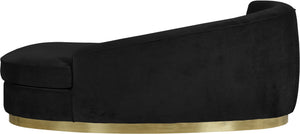 Crystal Chaise In Black Velvet and Gold