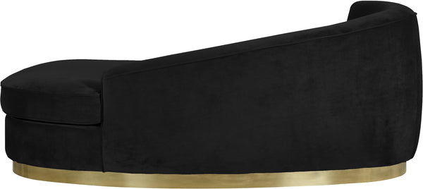 Crystal Chaise In Black Velvet and Gold