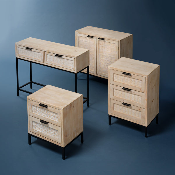 Reed 2 Drawer Side Table