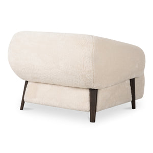 Moe's Devlin Lounge Chair in Cream Faux Fur