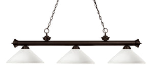 Riviera 3 Light Billiard Light in Bronze Finish