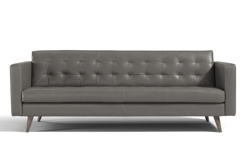 Brion Leather Sofa-Grey