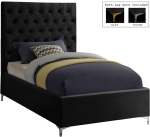 Robin Twin Bed In Black Velvet