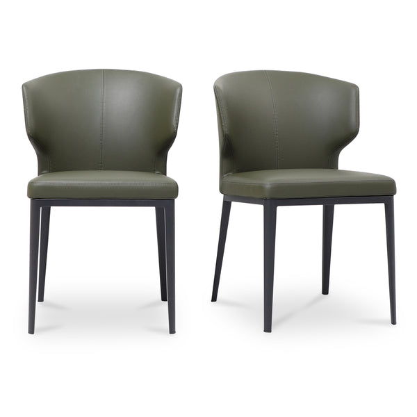 Delaney Dining Chair Set of Two in Dark Green