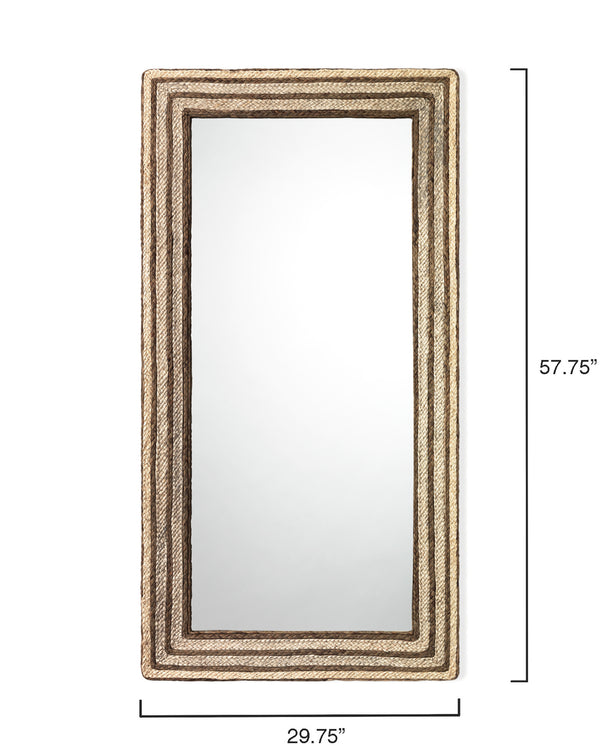 Evergreen Braided Seagrass Rectangle Wall Mirror, Natural