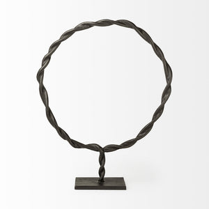 Rizwan (Large) Black Aluminum Braided Circular Object