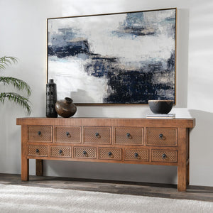 Lahey Solid Wood Console Table - Mission Brown