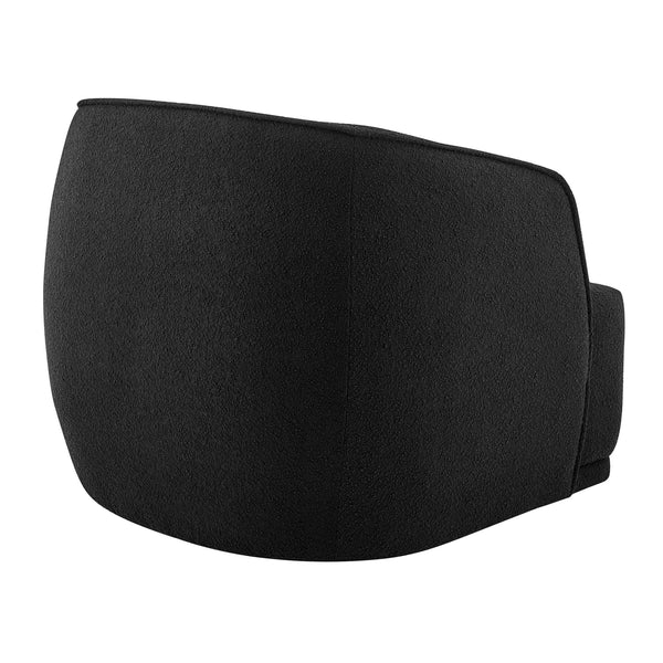 Steward Fabric Swivel Accent Chair In Boucle Black