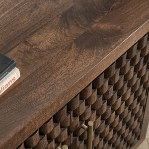 Norwood Solid Wood Cabinet with Brass Details
