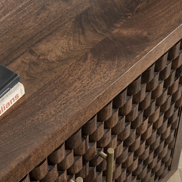 Norwood Solid Wood Cabinet with Brass Details