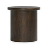 Runa Solid Wood Round End Table - Coffee Brown