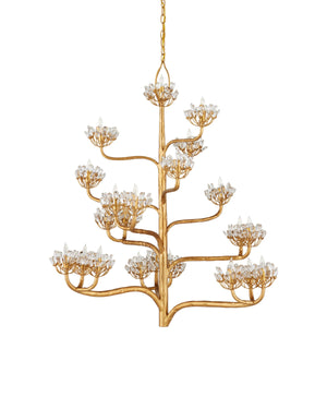 Agavé Americana Gold Chandelier In Dark Contemporary Gold Leaf