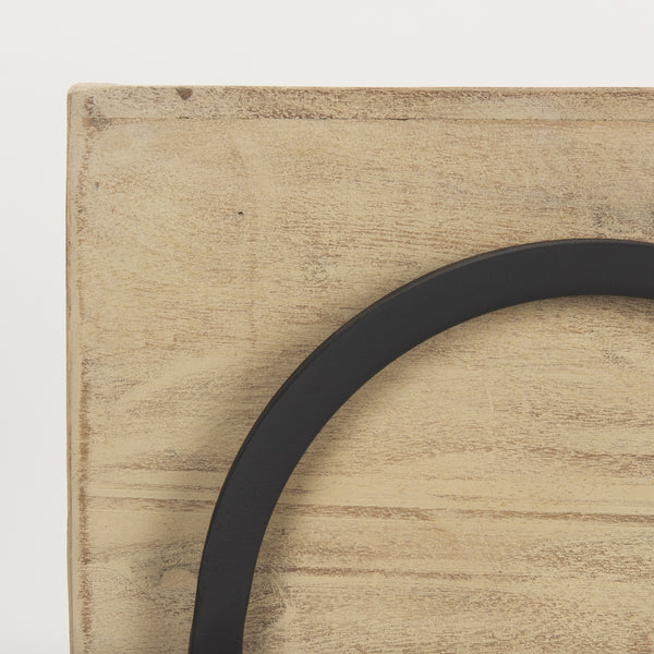 Jadine Set of 2  Beige Wood w/ Black Metal Arch Frames
