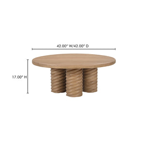 Treccia Round Coffee Table in Natural Oak
