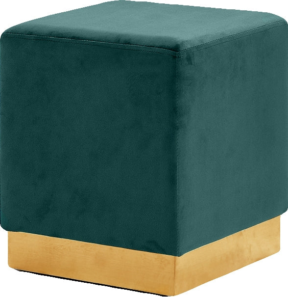 Daniel Ottoman/Stool In Green Velvet