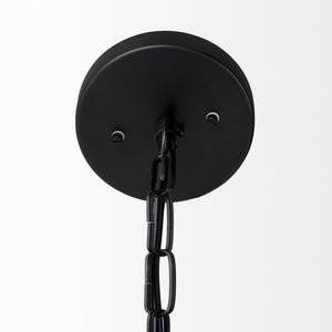 Leighton II 15x20 Black Metal Spherical Pendant Light