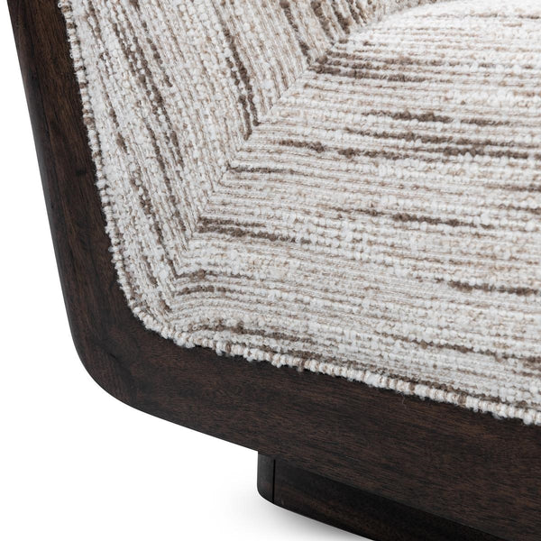 Crandall Upholstered Swivel Chair - Cocoa Cream with Tufted Backrest