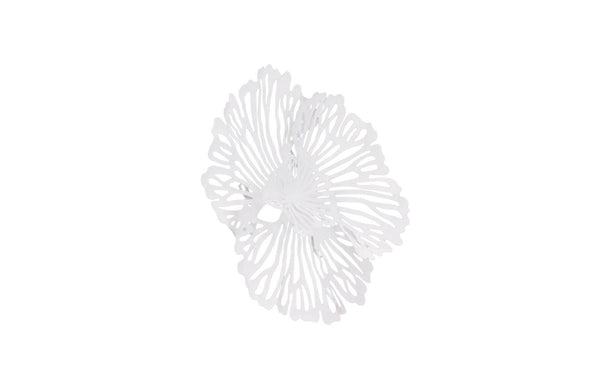 Flower Wall Art, Extra Small, White, Metal
